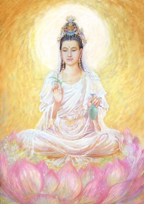 Avalokitesvara dalam wujud wanita (Miaoshan) yang lebih populer